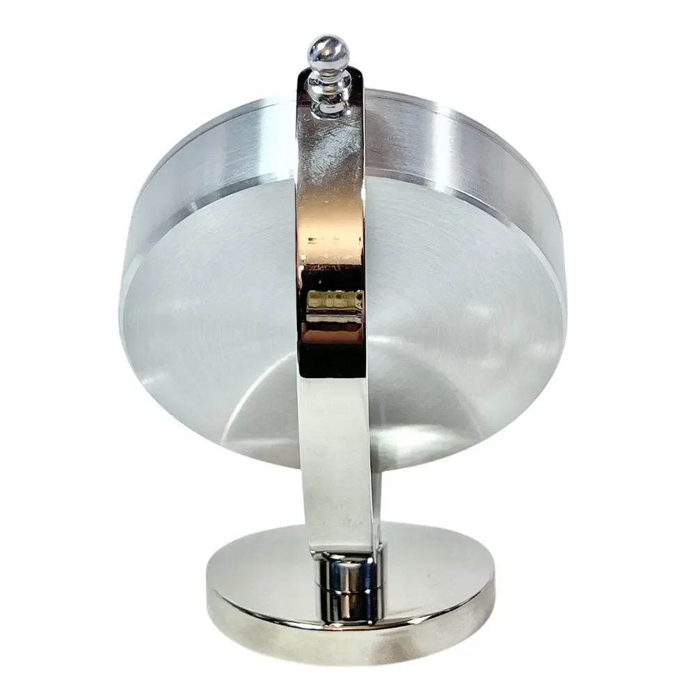 Seiko World Time Globe Desk Table Clock Silver-Tone QHG106S New